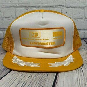 Vintage Trucker Hat Mesh Cap Yellow Park Place Restaurant Lloydminster Pop Shop